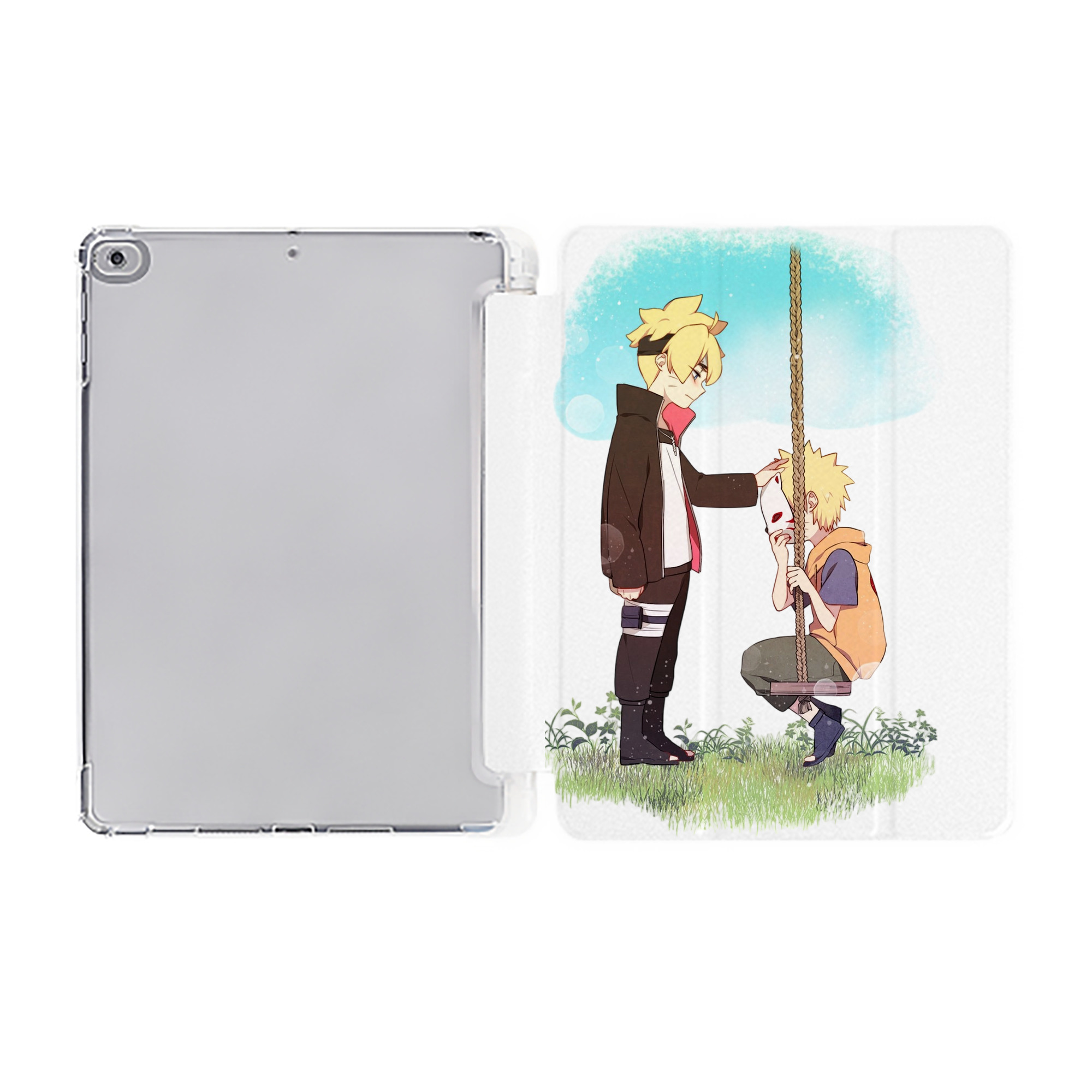 （画像用） NARUTO -ナルト- うずまき ボルト Uzumaki Boruto IPad ケース ペン収納付き 三つ折りスタンド PUレザー×シリコン 対応機種9.5/10.5/10.9インチ
